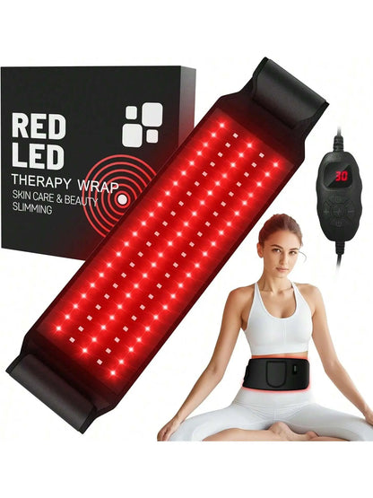 Infrared Red Light Therapy Heating Pad with Adjustable Light Levels and Timer for Targeted Muscle Relief in Back, Shoulders, and Waist