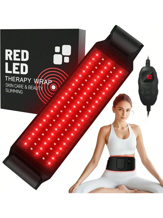 Infrared Red Light Therapy Heating Pad with Adjustable Light Levels and Timer for Targeted Muscle Relief in Back, Shoulders, and Waist