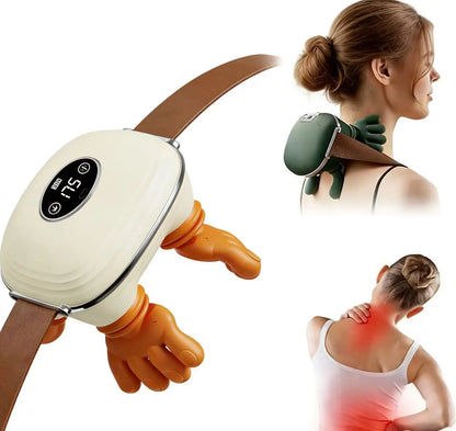 Heated Shoulder Massager, Deep Tissue Massage to Relieve Pain; Electric Cervical Massager Bionic Hand Heating Wireless Portable 3D Kneading Hands Unisex Lightweight & Adjustable Speed Settings