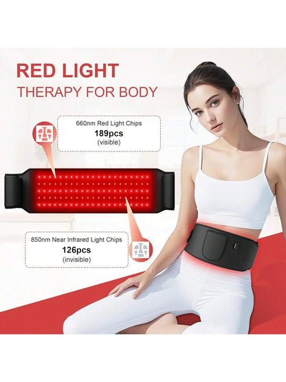 Infrared Red Light Therapy Heating Pad with Adjustable Light Levels and Timer for Targeted Muscle Relief in Back, Shoulders, and Waist