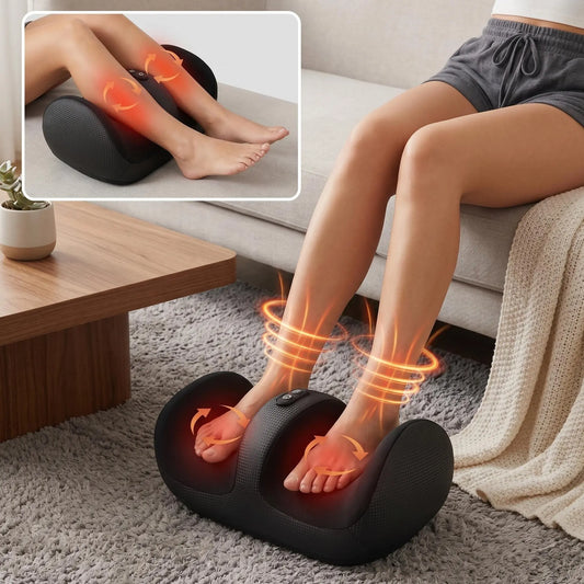 Nekteck Shiatsu Heating 3-IN-1 Leg & Foot Massager with Roller Lightweight Three-Way Massage 3 Intensities Ideal for Offices Home Mother'S Day Gift