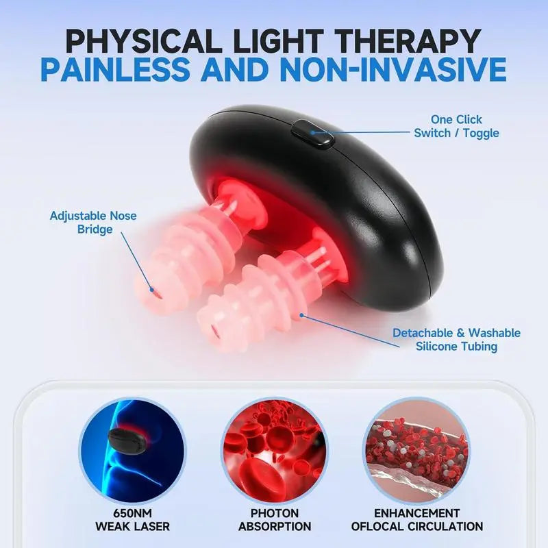 Respirelief Nasal Red Light Therapy Device for Enhanced Respiratory Relief