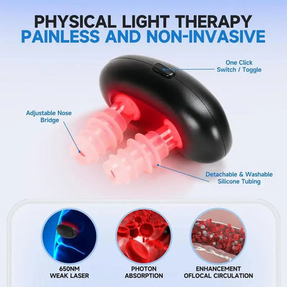 Respirelief Nasal Red Light Therapy Device for Enhanced Respiratory Relief