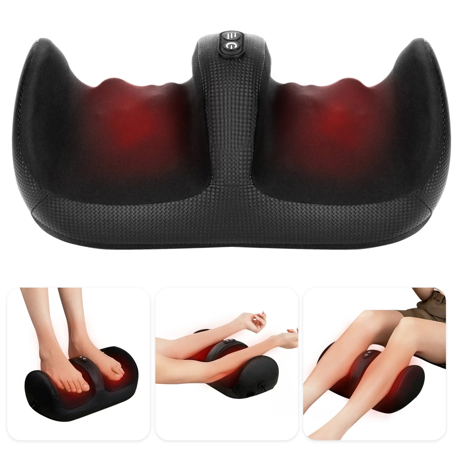 Nekteck Shiatsu Heating 3-IN-1 Leg & Foot Massager with Roller Lightweight Three-Way Massage 3 Intensities Ideal for Offices Home Mother'S Day Gift