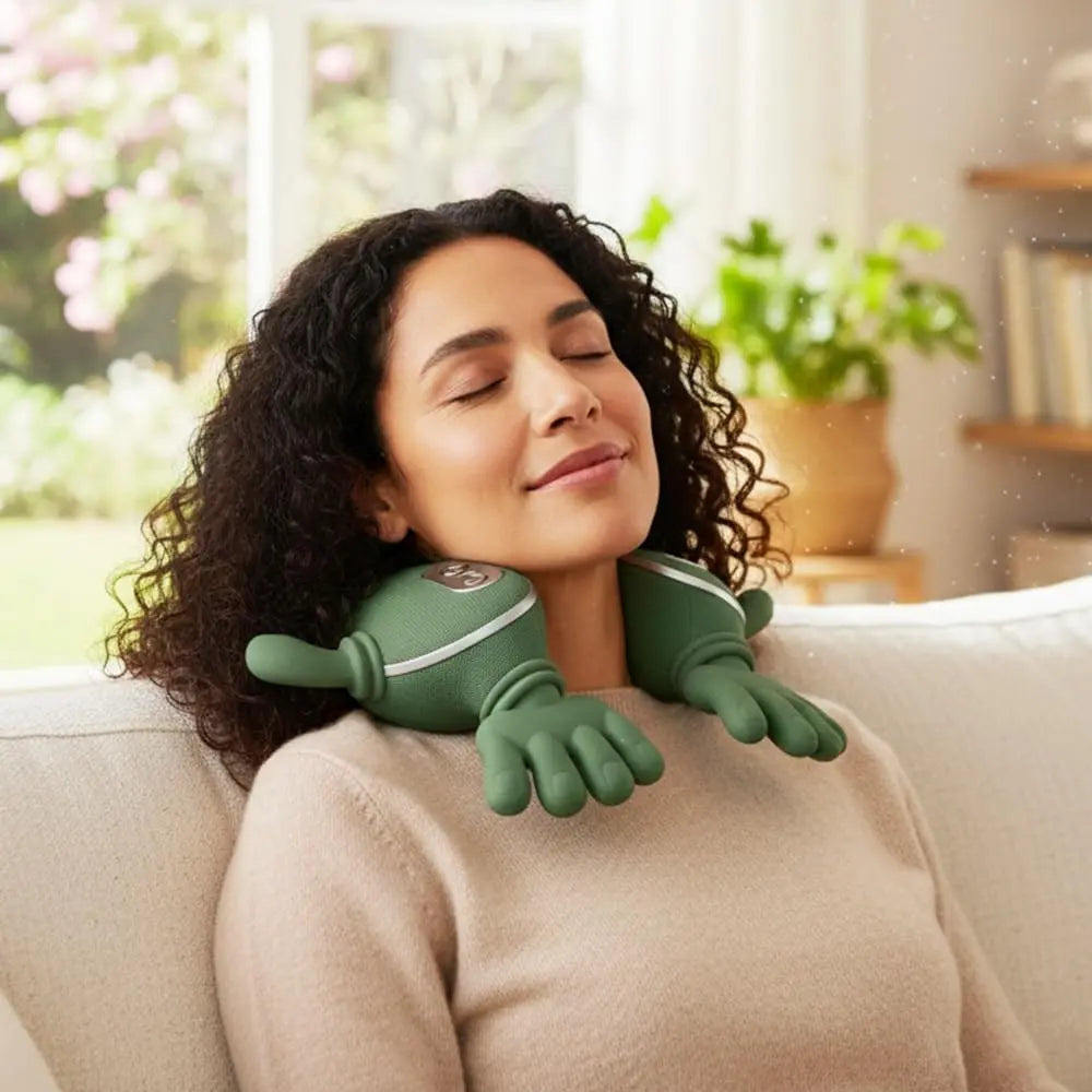 Heated Shoulder Massager, Deep Tissue Massage to Relieve Pain; Electric Cervical Massager Bionic Hand Heating Wireless Portable 3D Kneading Hands Unisex Lightweight & Adjustable Speed Settings